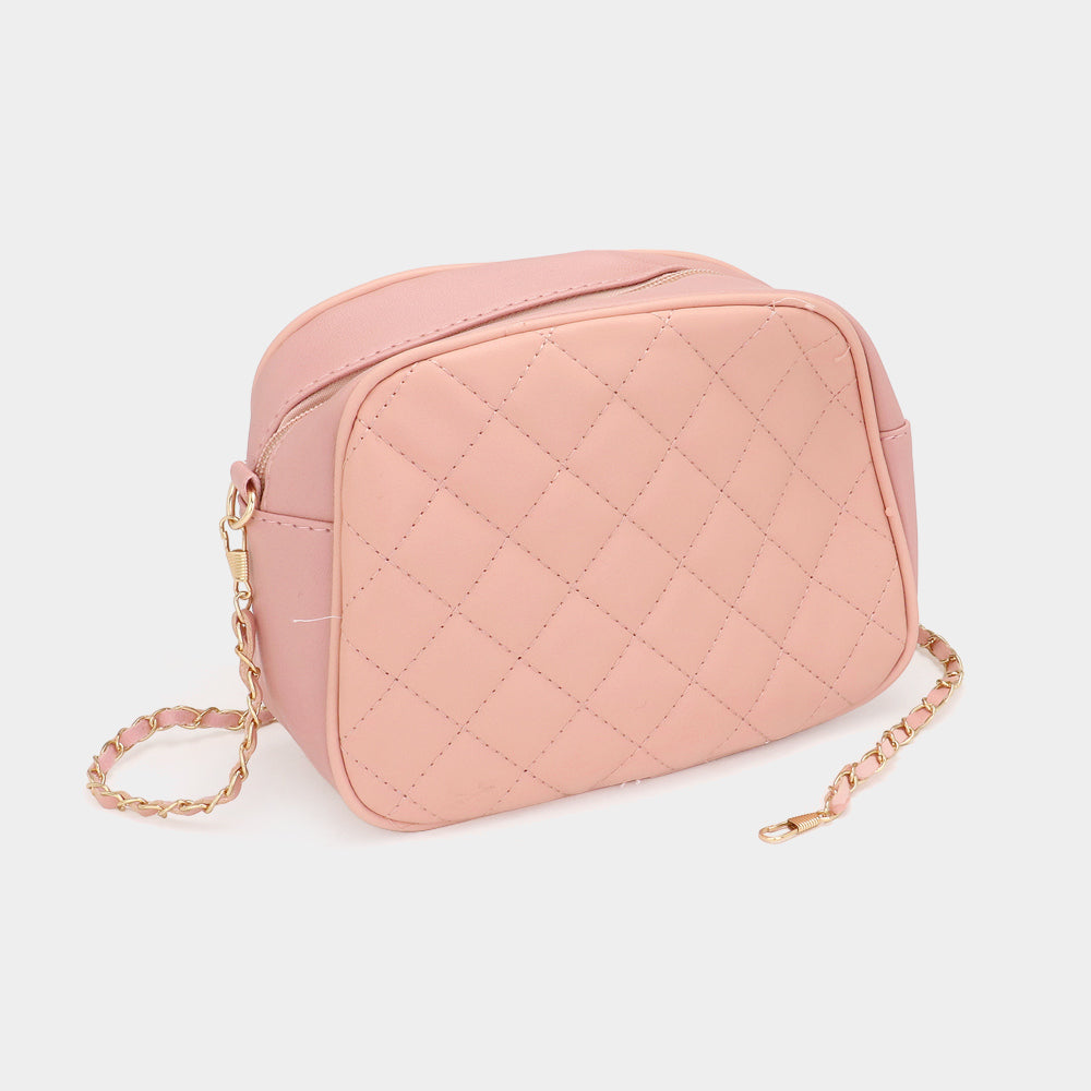 

Квадратная сумка через плечо из искусственной кожи FASHNZFAB, розовый
