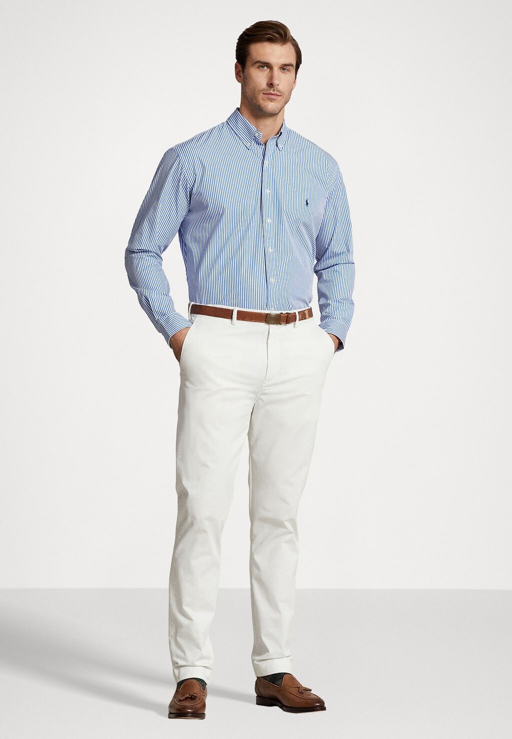 Рубашка Long Sleeve Sport Polo Ralph Lauren, цвет light blue/white — фото 2