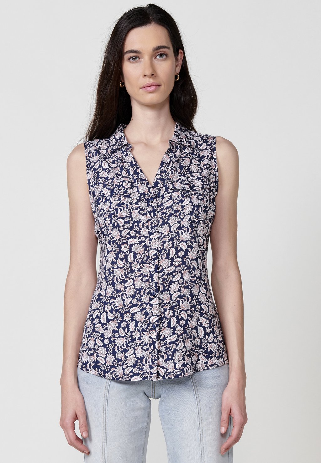 

Топ Button-down blouse Koroshi, темно-синий