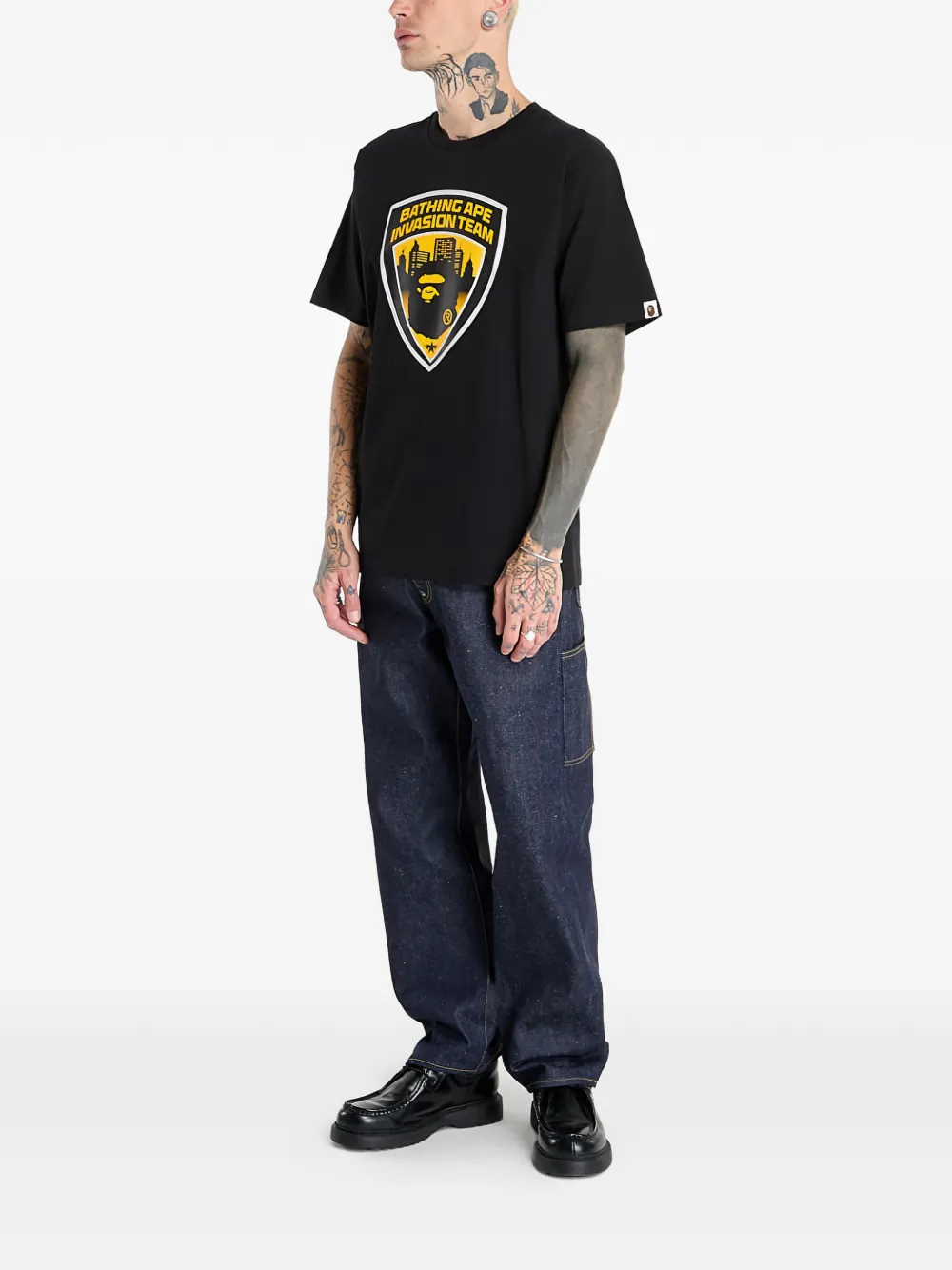 Футболка с короткими рукавами и эмблемой A Bathing Ape, черный — фото 3