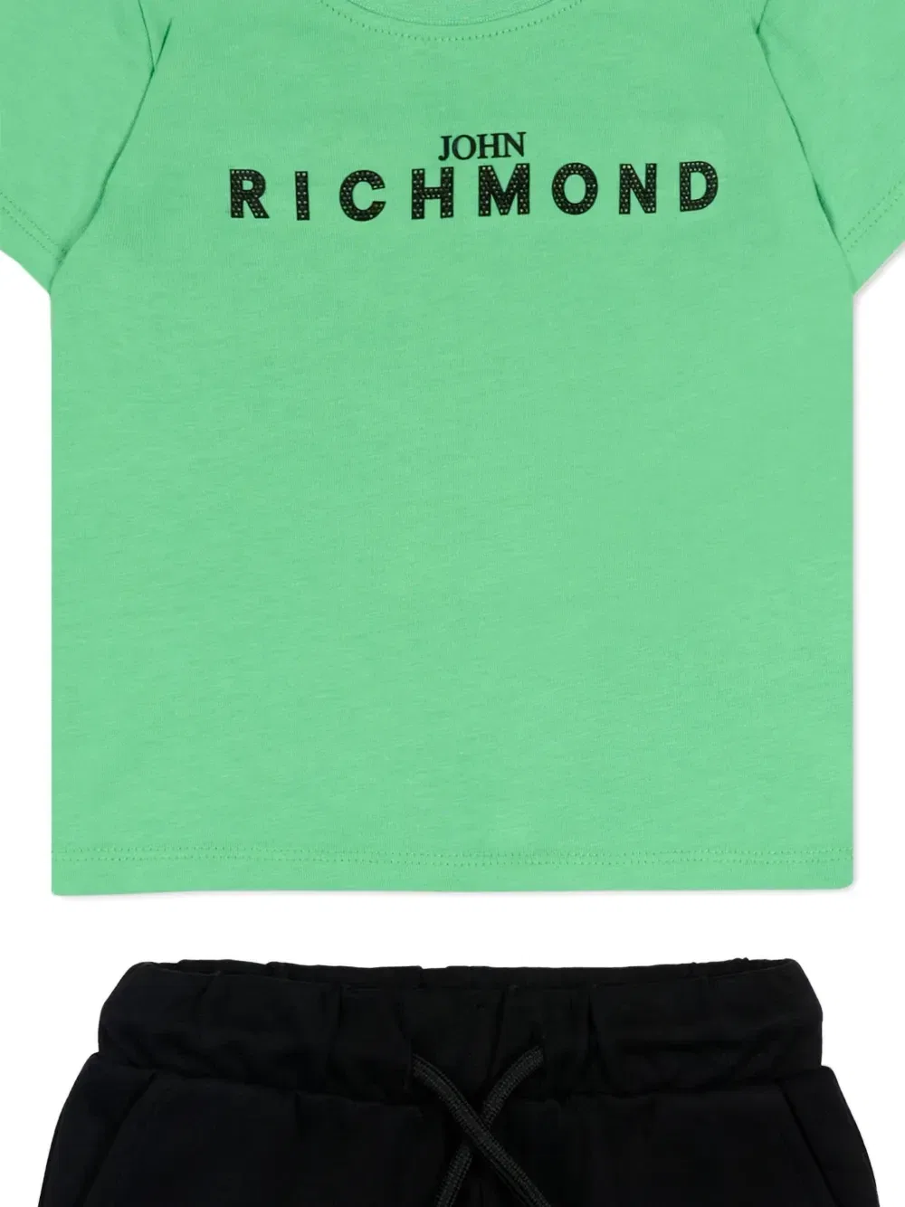 Комплект из футболки и шорт из хлопка John Richmond Junior, зеленый — фото 3