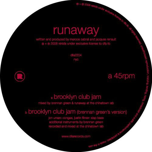 

Сингл 12" Runaway: Brooklyn Club Jam