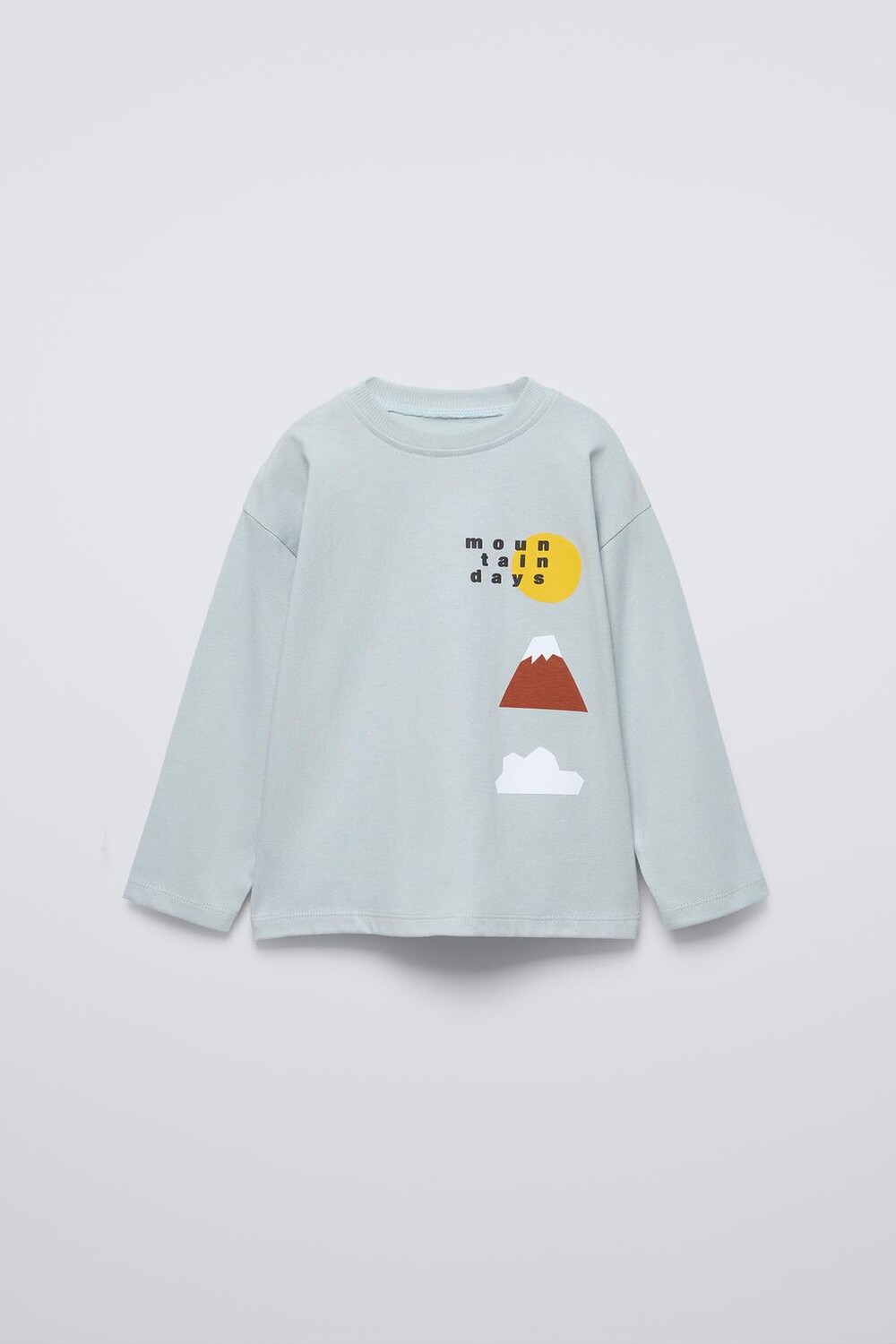 

Лонгслив с принтом «горы» ZARA, синий/серый