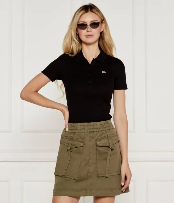 Поло Lacoste Полюс slim fit, черное