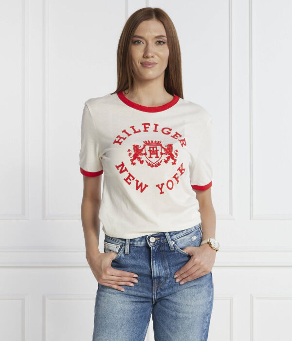 Футболка Tommy Hilfiger с контрастными деталями, белый/красный — фото 3