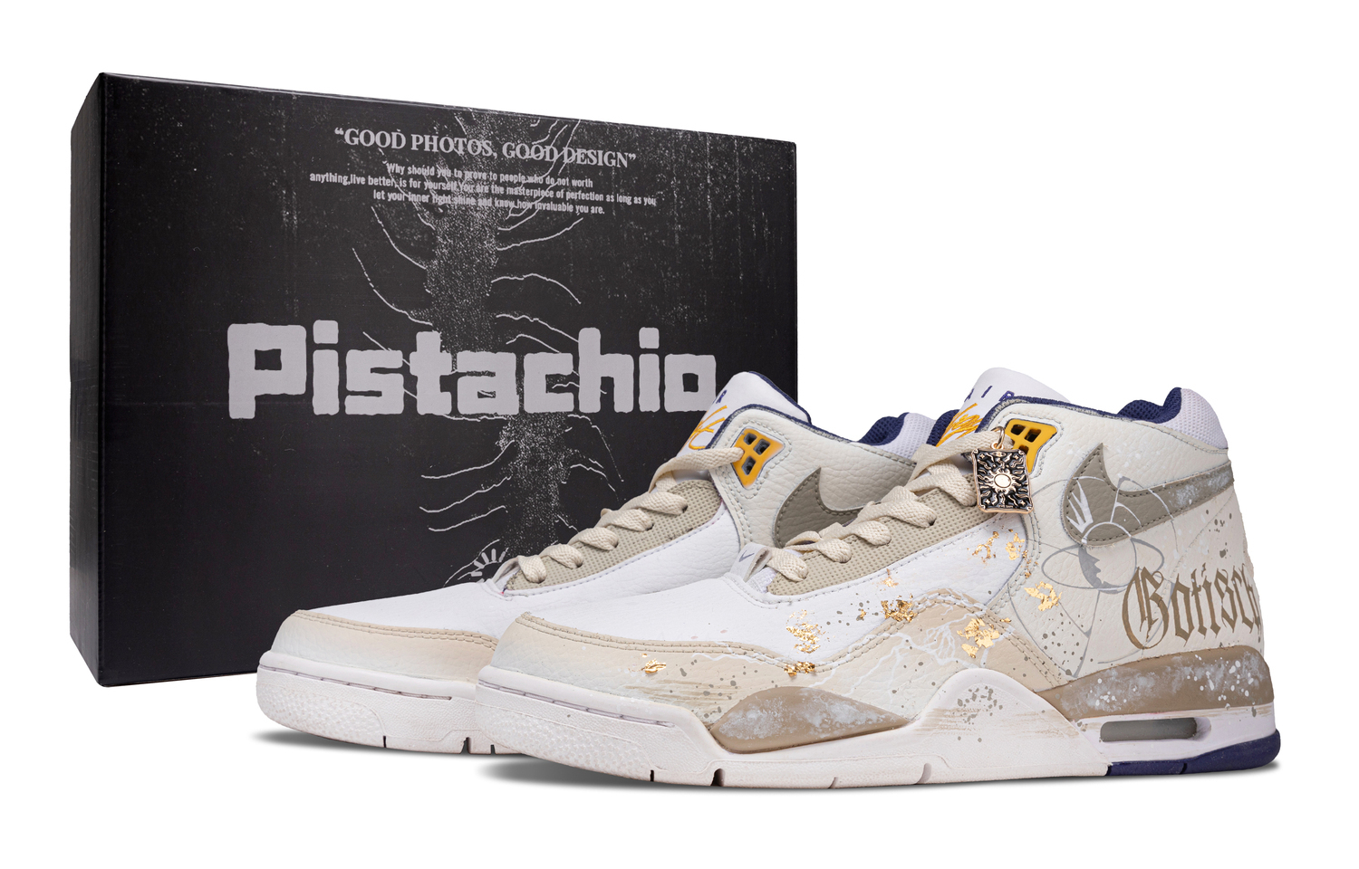 

Flight Legacy Plain Gilded Star Trail Box Coverage Height Increasing Slip Resistant Mid top Nike, бежевый