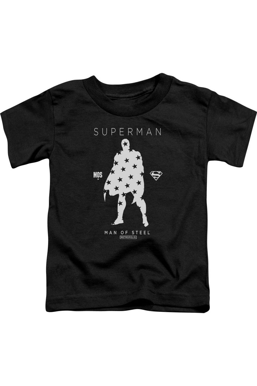 

Футболка с силуэтом звезды Супермена для малышей с коротким рукавом Gildan, черный