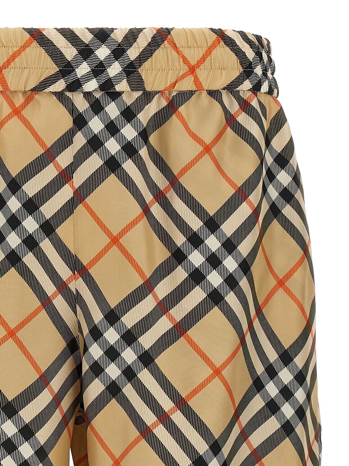 Шелковые бермуды BURBERRY в клетку, бежевый — фото 3