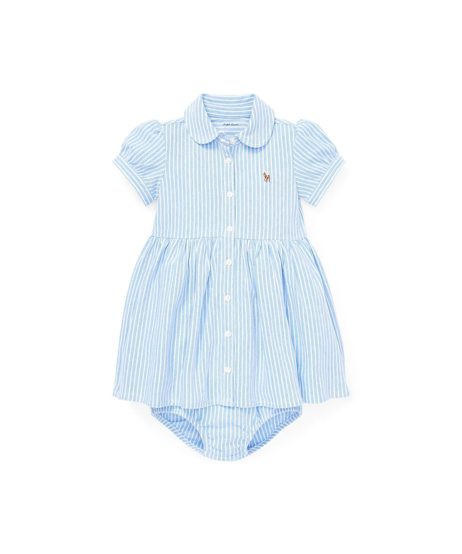 Детское полосатое вязаное платье в стиле Оксфорд Polo Ralph Lauren, 400 Blue — фото 2