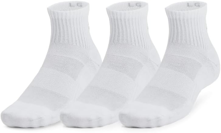 

Under Armour Unisex-Adult тренировочные хлопковые носки Quarter, набор, (100) White/White/Black