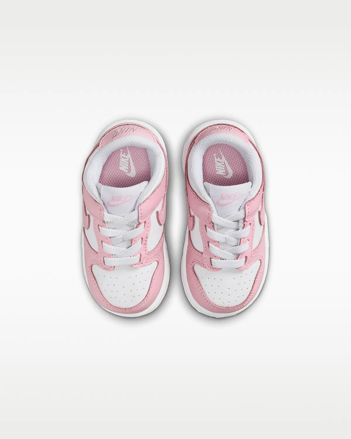 Кроссовки Nike Dunk Low для малышей, White/White/White/Medium Soft Pink — фото 4