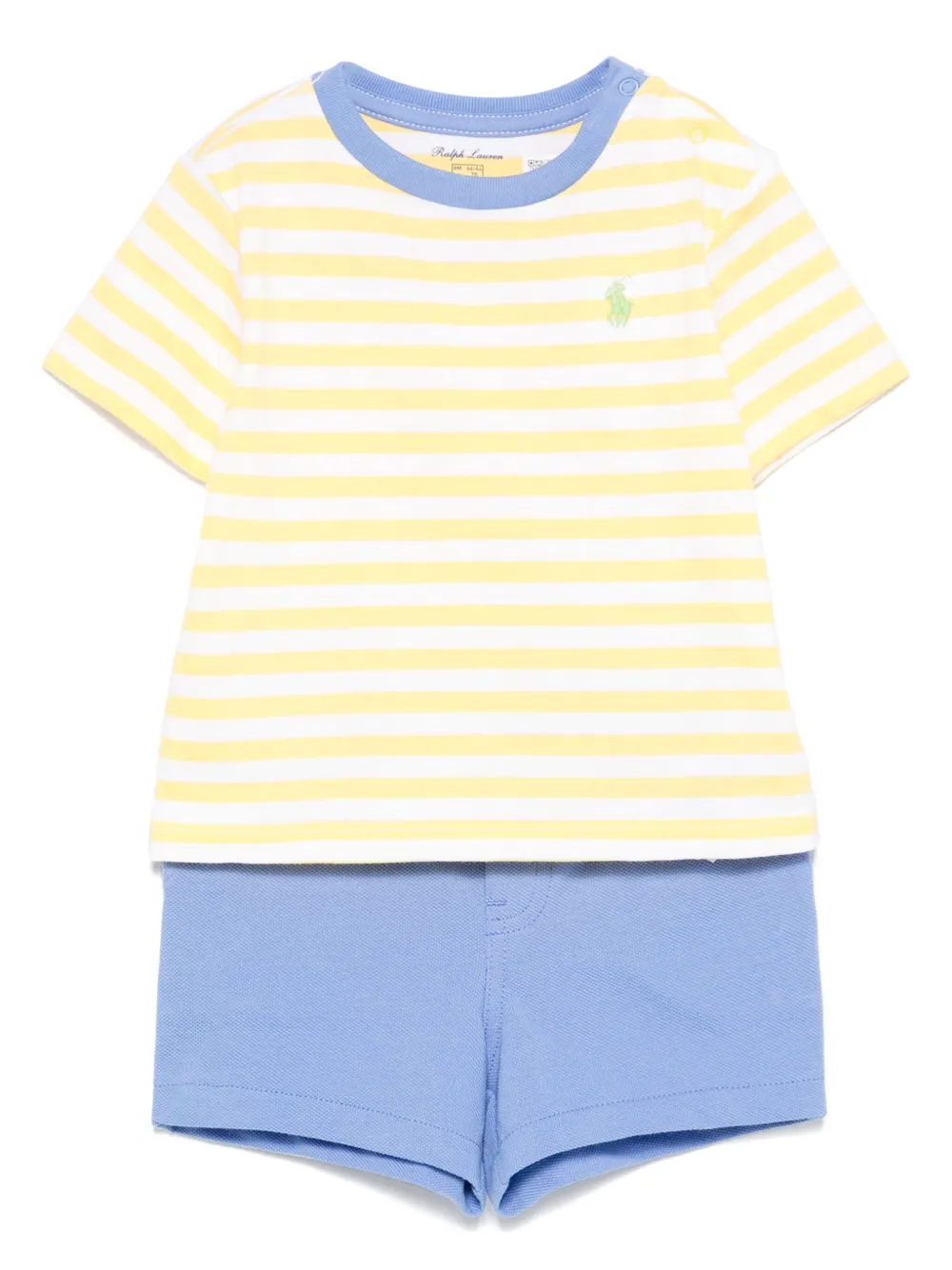 

Комплект из футболки и полосатых шортов POLO RALPH LAUREN KIDS, желтый