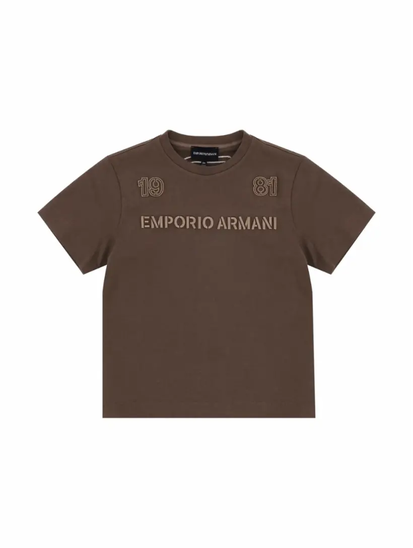 

Хлопковая футболка с логотипом EMPORIO ARMANI, коричневый