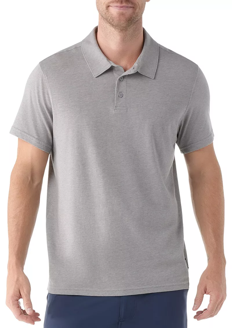 

Мужская футболка-поло с короткими рукавами SmartWool, цвет Light Grey Heather