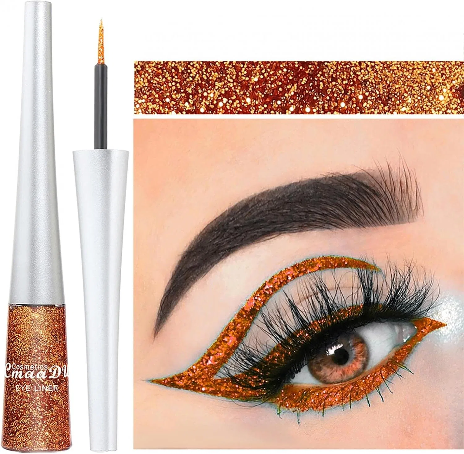 Подводка для глаз Glitter Eyeliner Foreted, блестящая, жидкая — фото 2