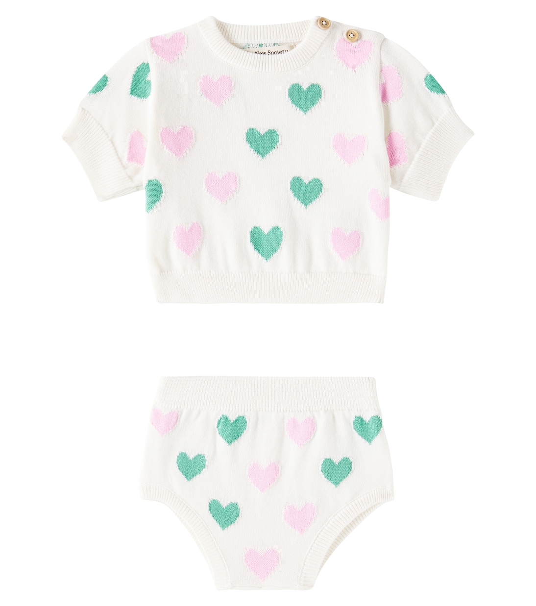 

Комплект из хлопкового топа и панталон Baby Oia The New Society, Love Motif Multicolor