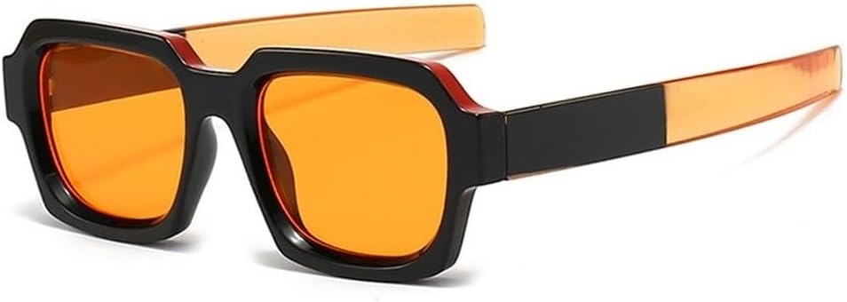 

Популярные модные квадратные двухцветные панк-солнцезащитные очки для мужчин, винтажные сине-оранжевые очки, женские солнцезащитные очки UV400 SKFGNX, Black Orange Orange