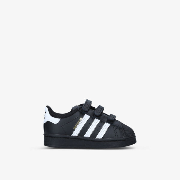 

Кожаные кроссовки Superstar с тиснением логотипа для 1–5 лет Adidas, черный