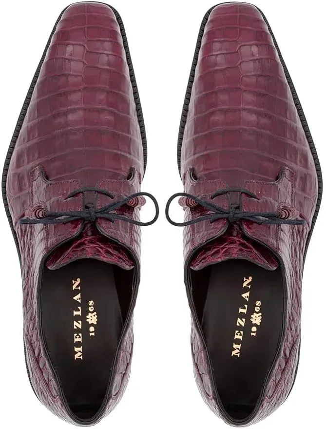 Mezlan Anderson Crocodile Lace Up - Мужские туфли-блочеры из настоящей крокодиловой кожи с простым носком и стелькой с эффектом памяти - Ручная работа в Испании — фото 2
