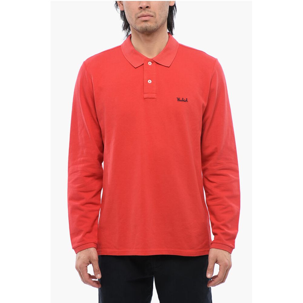 

Вышитое поло с длинными рукавами Woolrich, Red