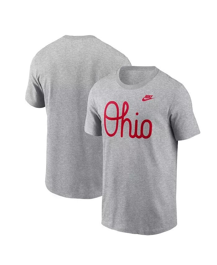 

Мужская футболка с винтажным надписью Ohio State Buckeyes Nike, серый