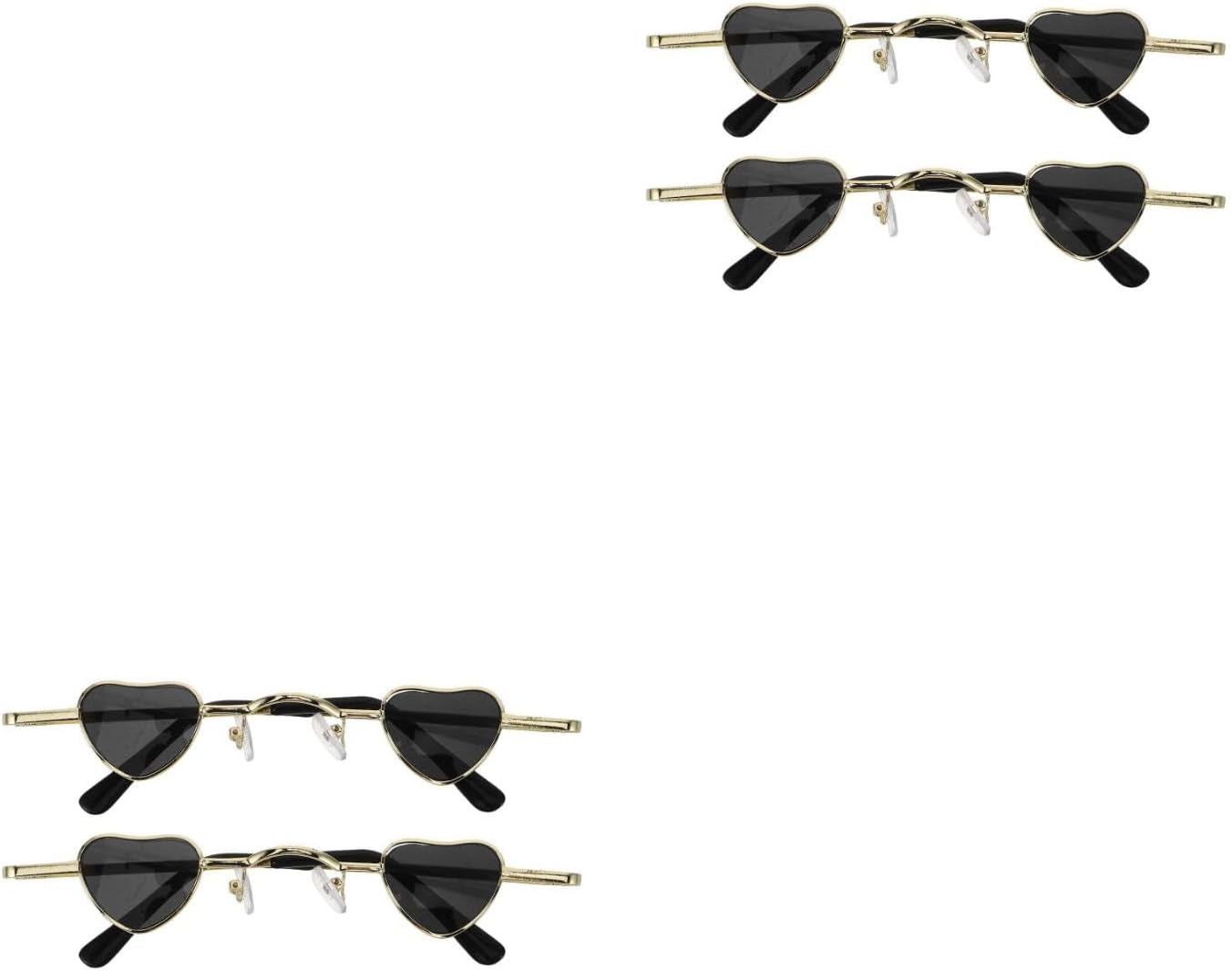

LUOZZY 4 шт. Миниатюрные солнцезащитные очки в форме сердца в стиле хип-хоп с защитой от УФ-излучения, миниатюрная оправа, модные очки для женщин, мужчин, подростков, вечеринок, путешествий, аксессуары для моды, Multicolored