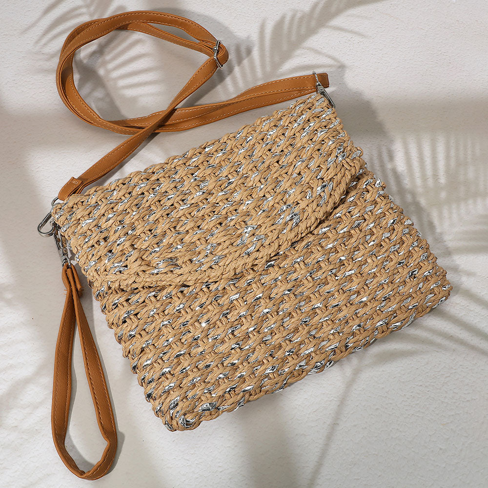 

Металлическая плетеная клатч-сумка через плечо FASHNZFAB, серебряный