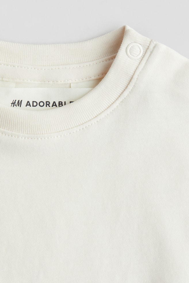 Футболка свободного кроя из хлопка пима H&M, белый — фото 2