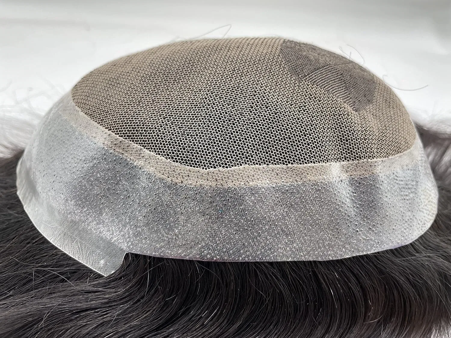 Мужской парик из натуральных волос NLW Real Hair Toupee N.L.W., #1B 10*7 — фото 3