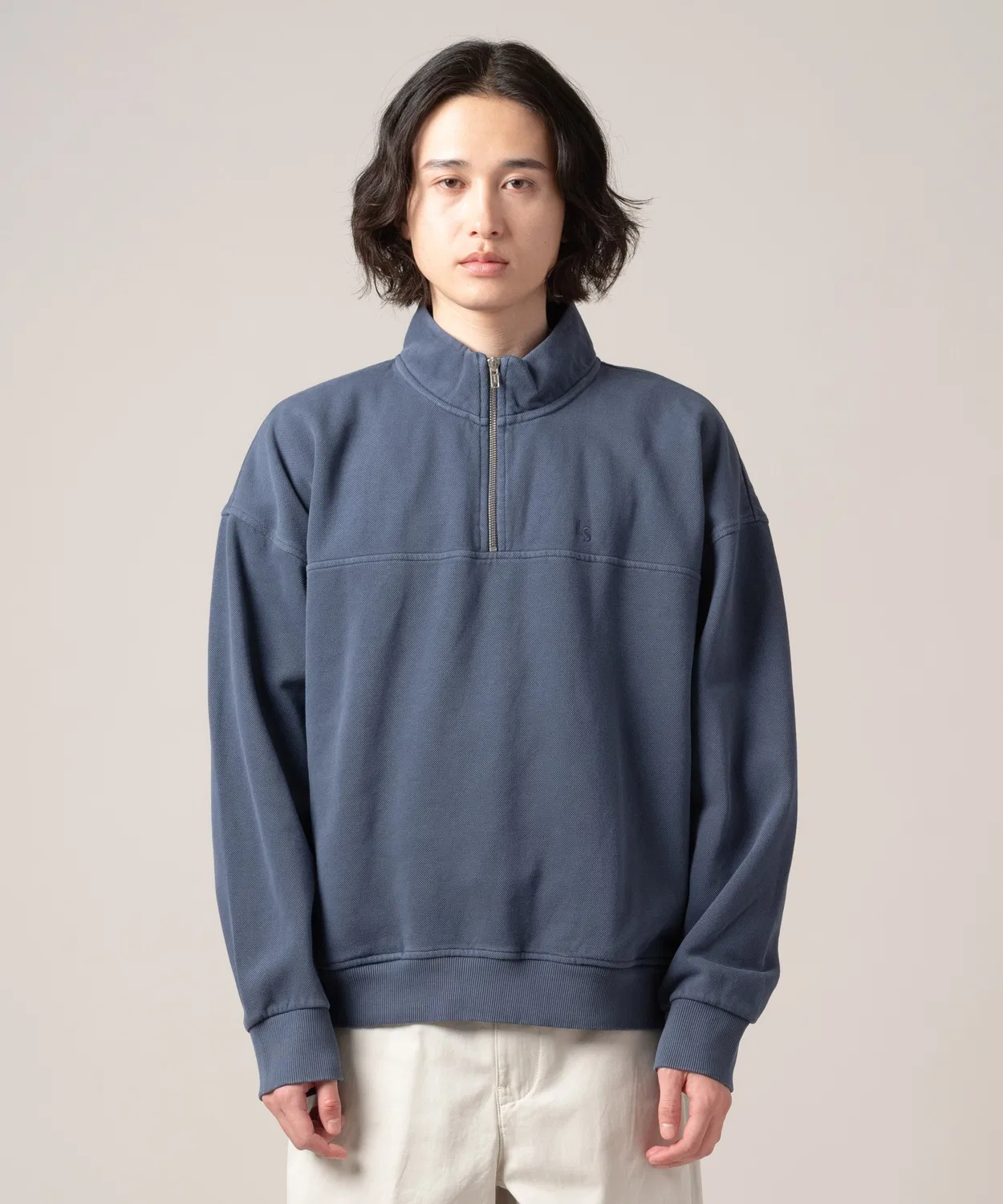 Свитшот Levi's MARINA Quarter Zip с логотипом, синий