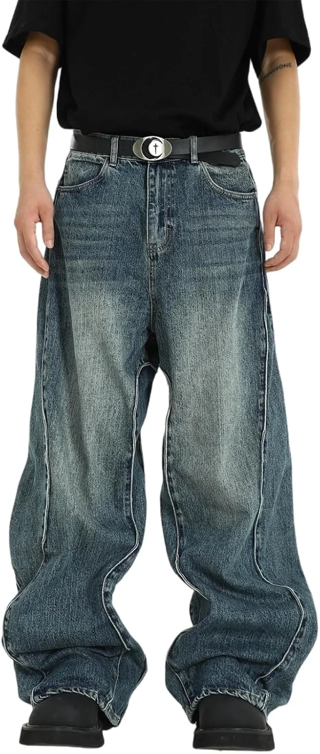 

Мужские и женские джинсы Y2K с потертостями и вставками Ethbox