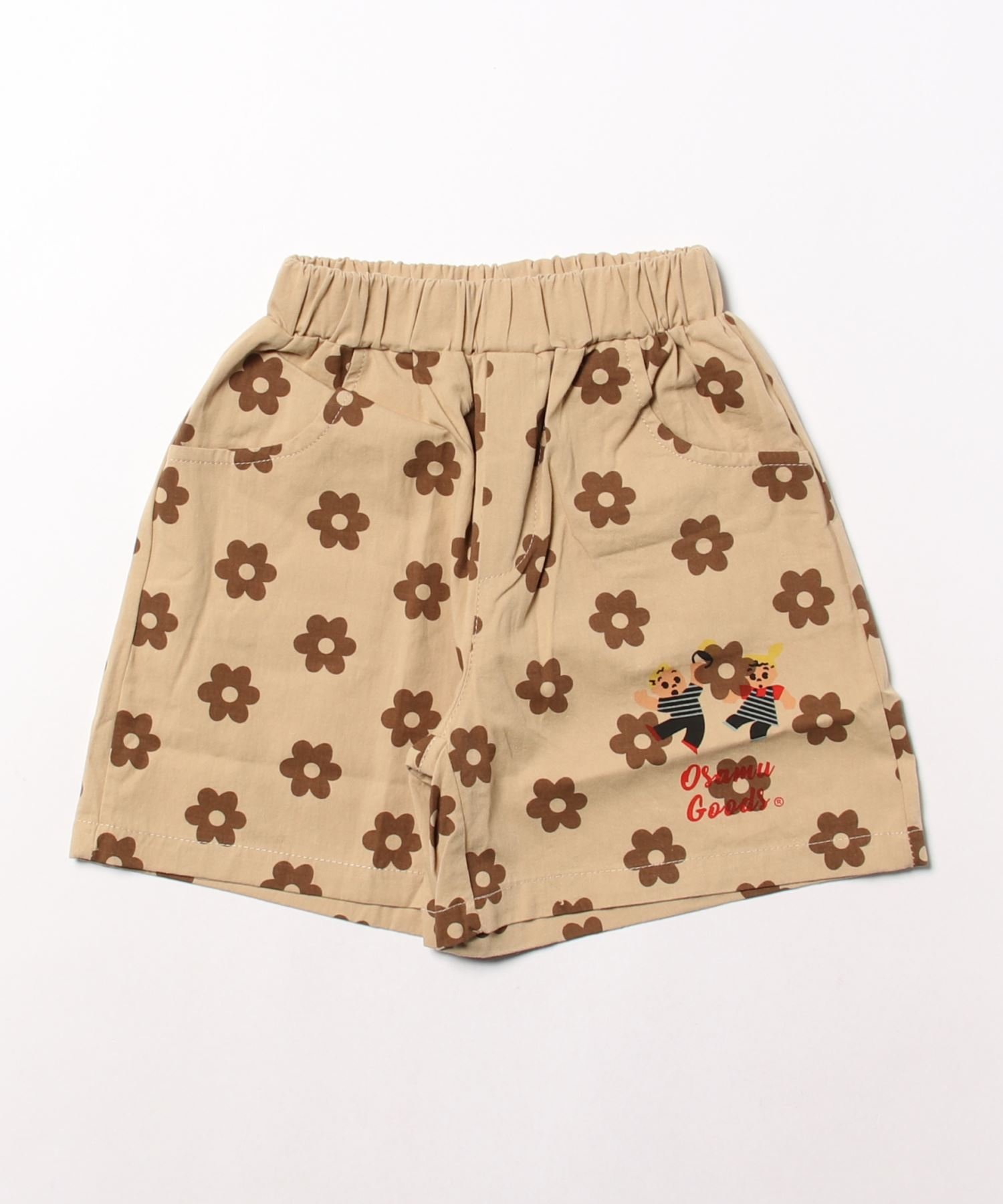 Корейская детская одежда, милые шорты с цветочным принтом Aimoha Kids, Dark beige