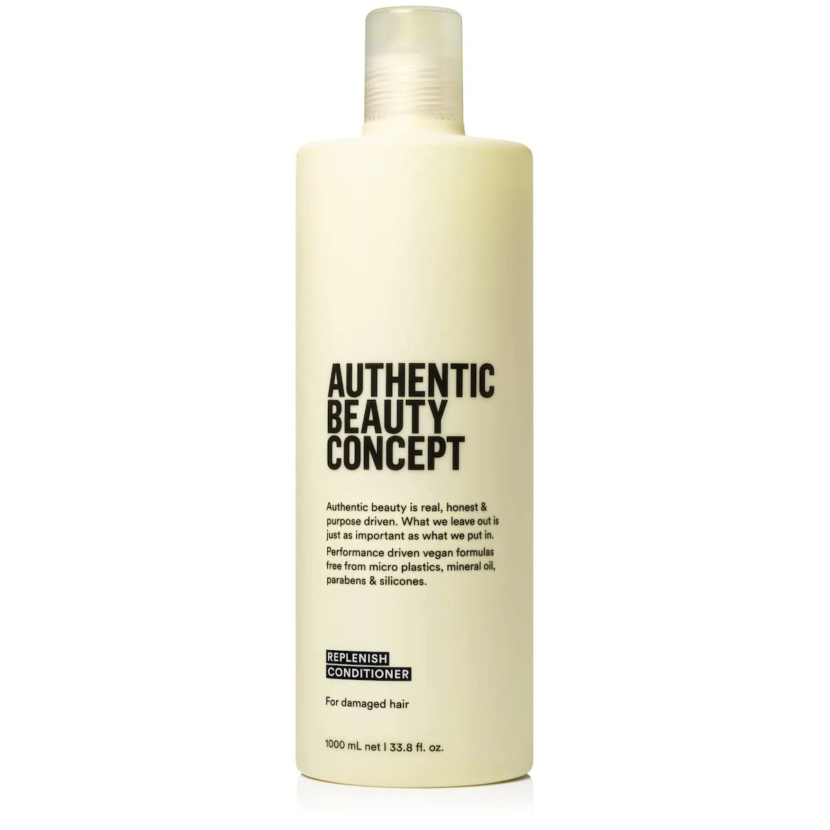 Кондиционер Authentic Beauty Concept Replenish | Для поврежденных волос | Запечатывает кутикулу поврежденных волос | Веганский продукт, не тестируется на животных | Без силиконов 1000 мл (.)