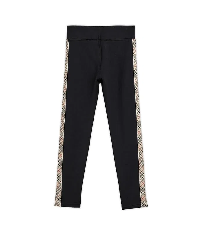 Брюки с лентой в клетку Devan Check Tape Burberry Kids, Black — фото 2