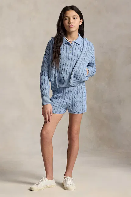 Шорты детские из хлопка Polo Ralph Lauren, синий