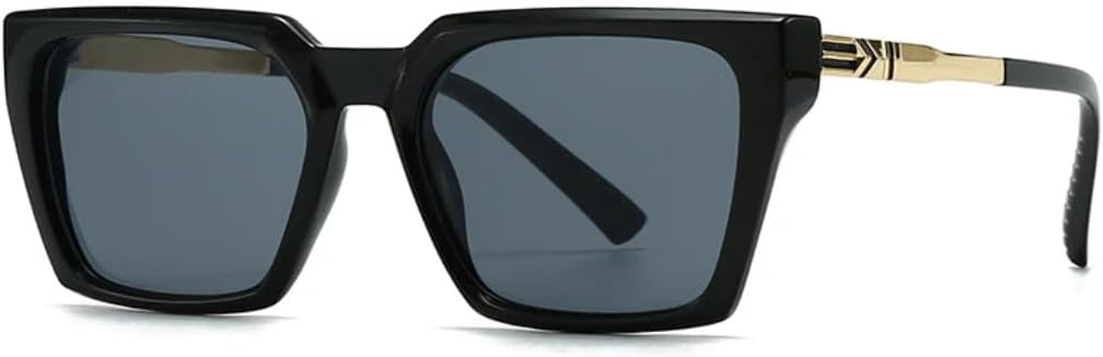 

Солнцезащитные очки с защитой UV400 | Металлические петли, большая оправа, цветные линзы | Для женщин и мужчин, для занятий спортом на открытом воздухе и вождения DSVIGF, Black