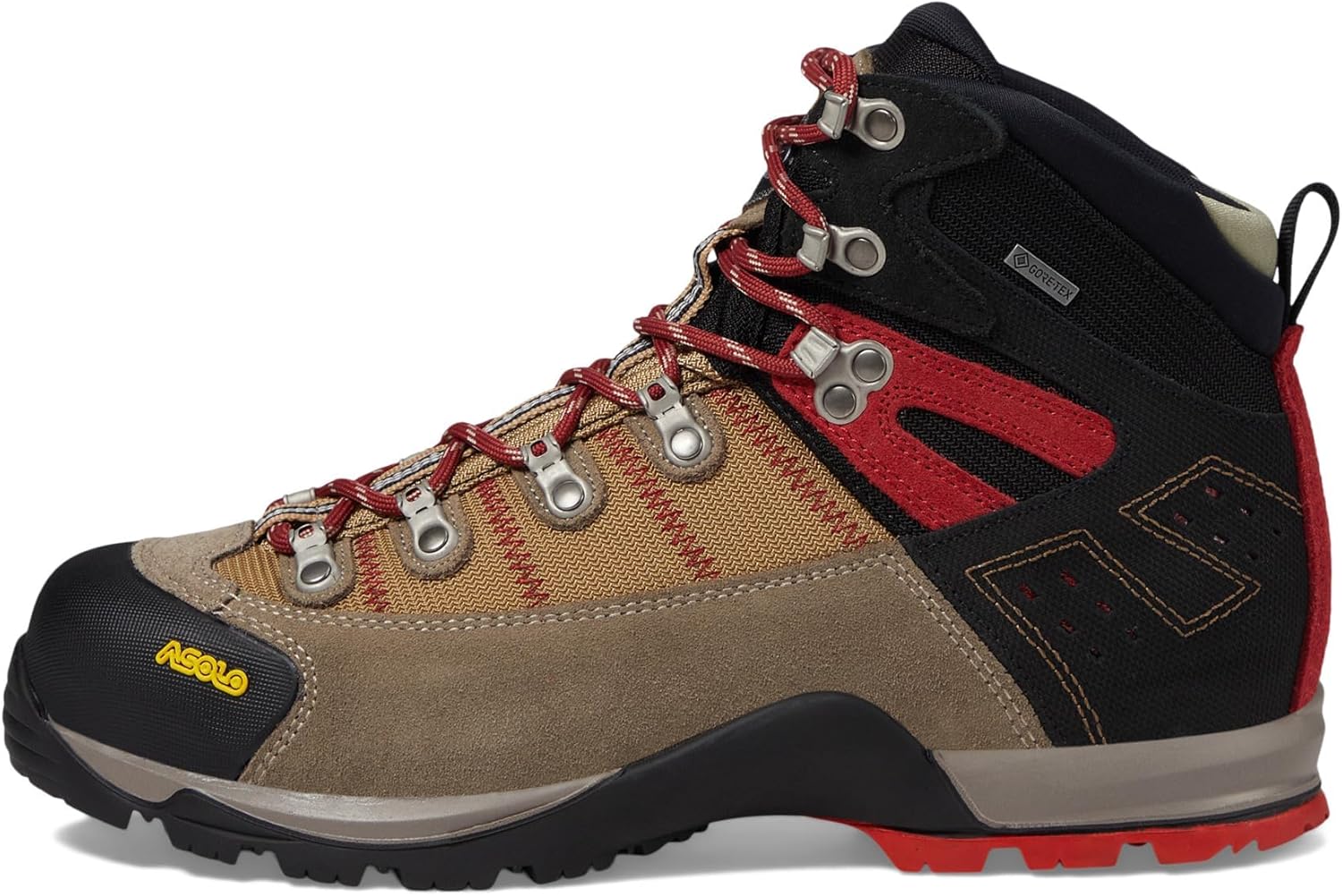 Мужские трекинговые ботинки ASOLO FUGITIVE GTX с водоотталкивающей и дышащей замшево-нейлоновой верхней частью, низкой посадкой на щиколотке, резиновый носок, черный — фото 4