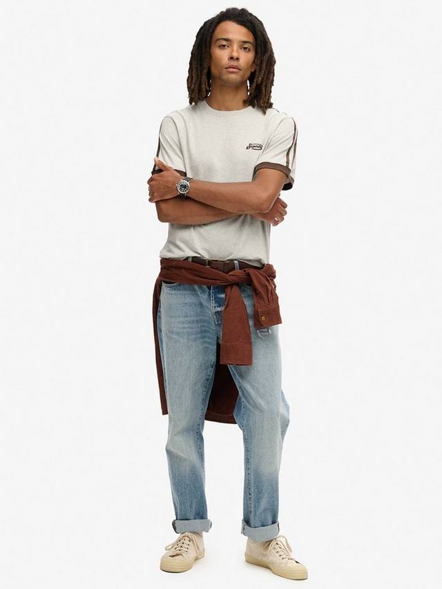 Футболка в полоску с логотипом essential в стиле ретро Superdry, цвет Lightning Grey — фото 3