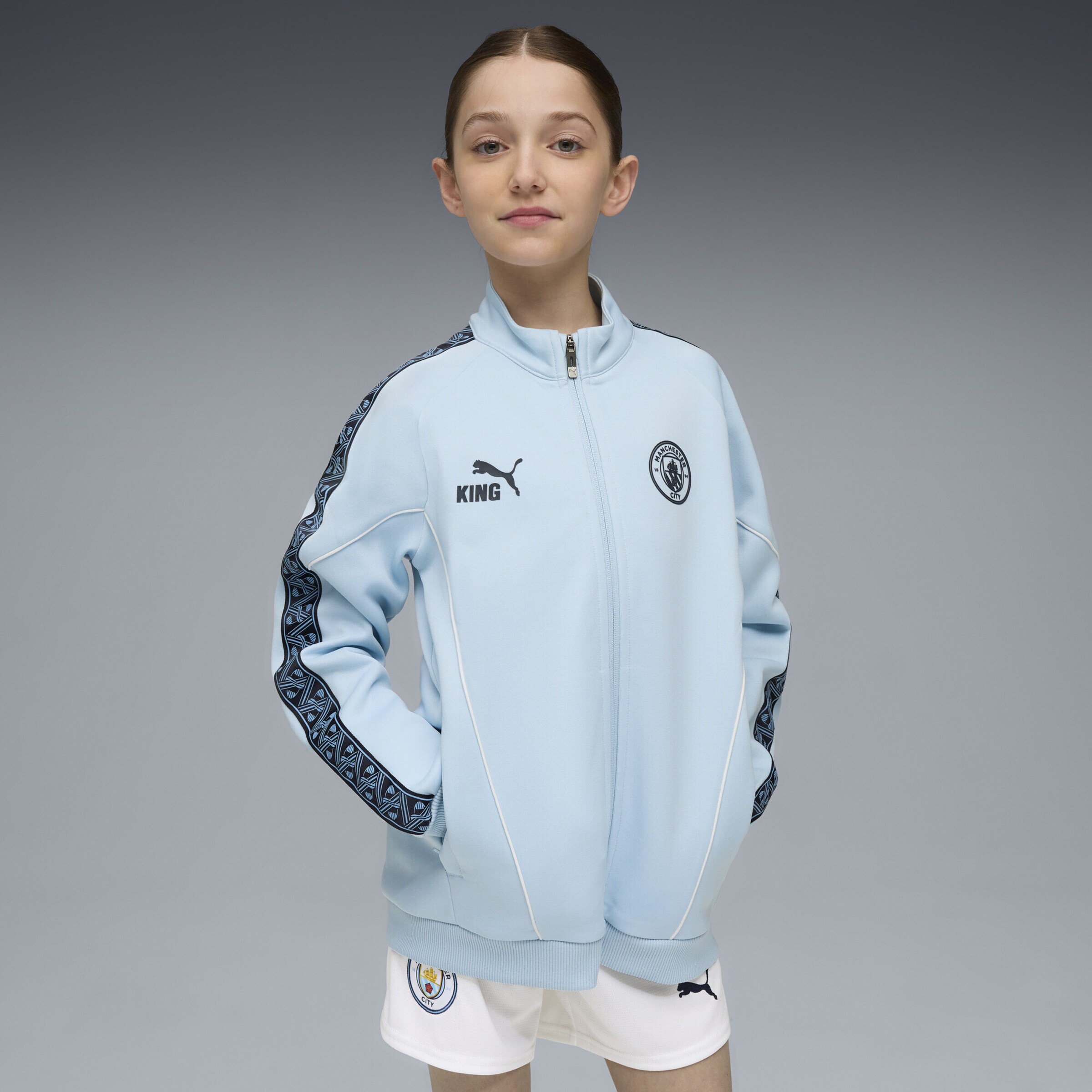 PUMA Спортивная куртка 'Manchester City King Anthem' в цвете Navy, Light Blue — фото 3