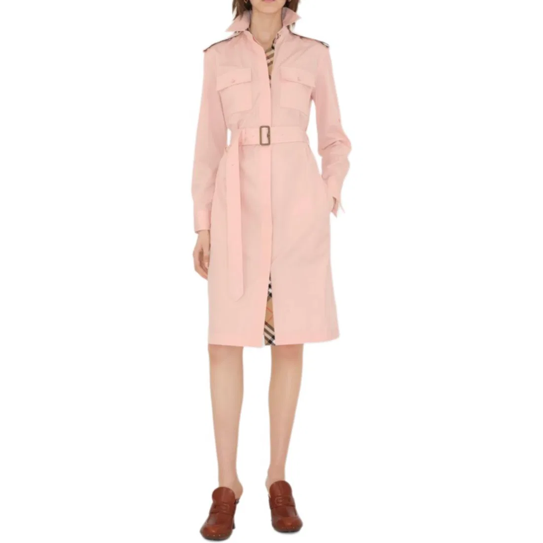 Платье-рубашка Burberry, женское, розовый — фото 3