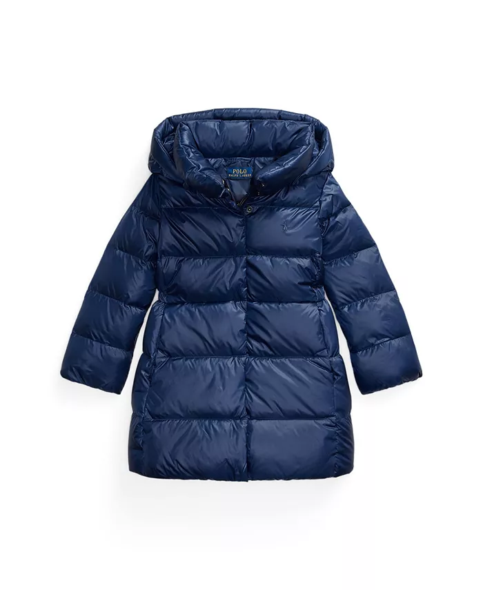 

Детская удлиненная куртка с капюшоном для девочек размеров 2T-6X Polo Ralph Lauren, синий