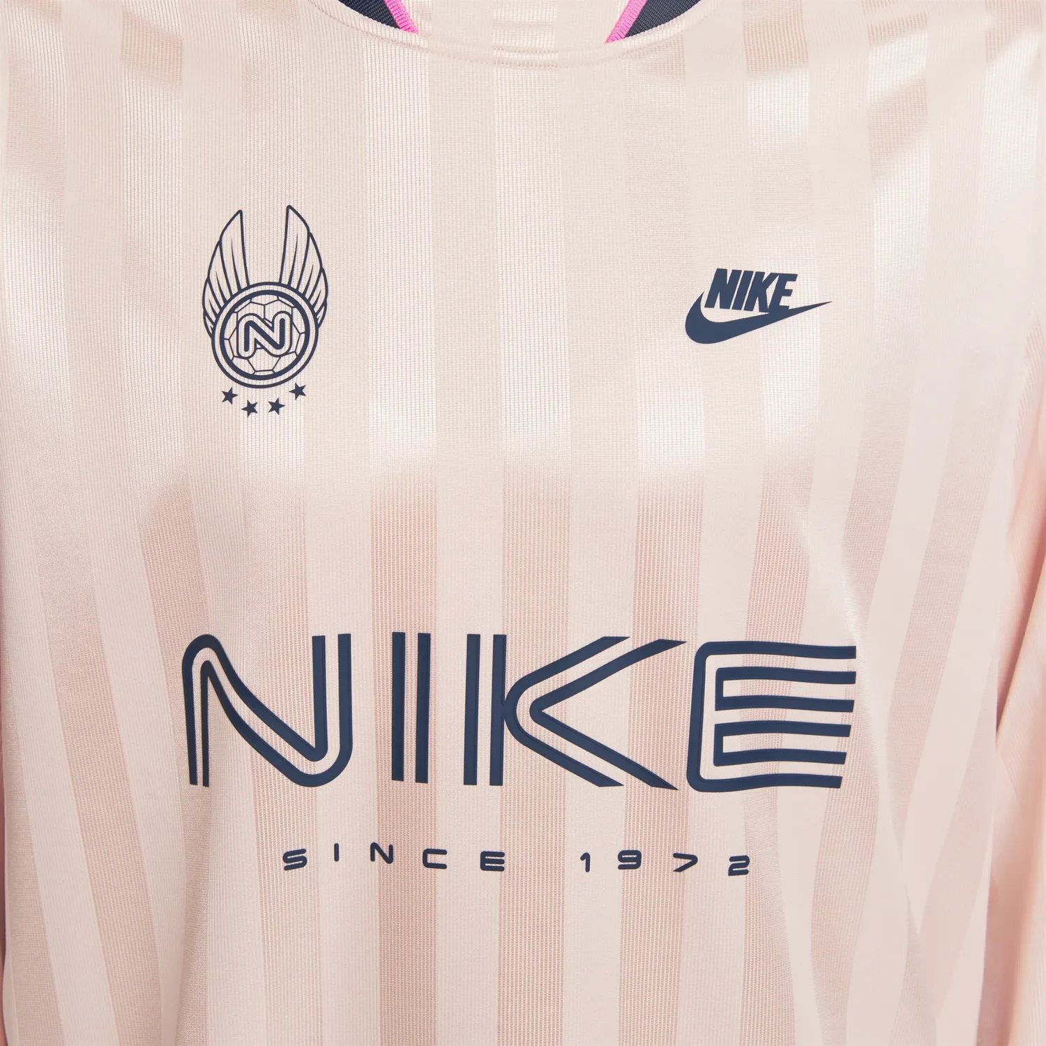 (WMNS) Футболка с длинными рукавами Nike Sportswear, цвет «Темно-розовый, темно-синий» — фото 4