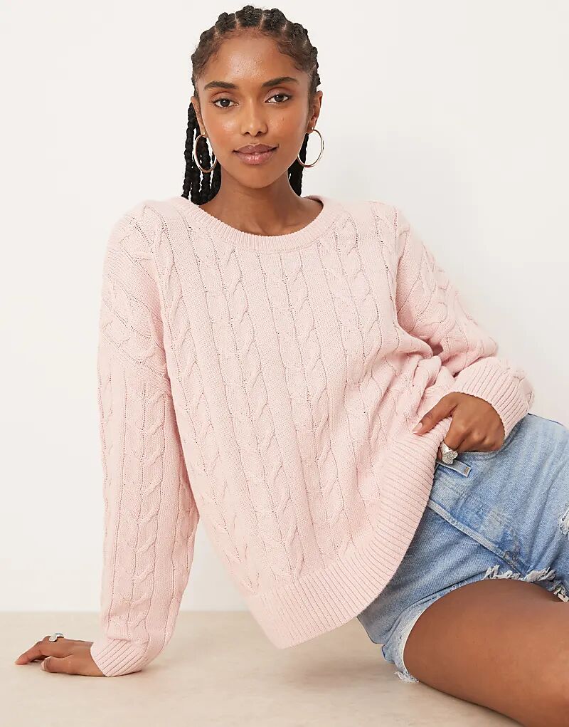 

Свитер с круглым вырезом Cotton On Cotton нежно-розового цвета Cotton On