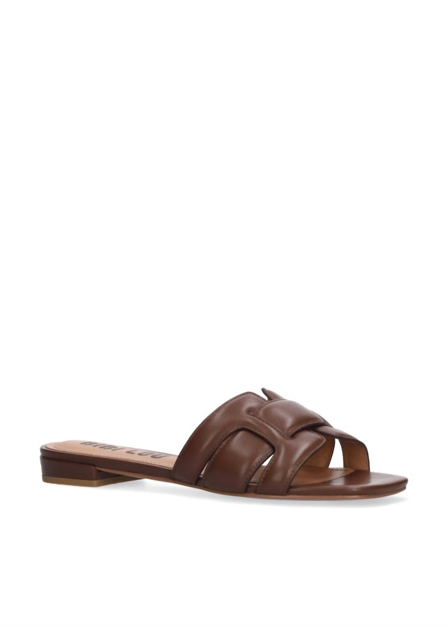 Женские балетки Holly Flat Kid из кожи в цвете маррон Bibi Lou, Marron — фото 2