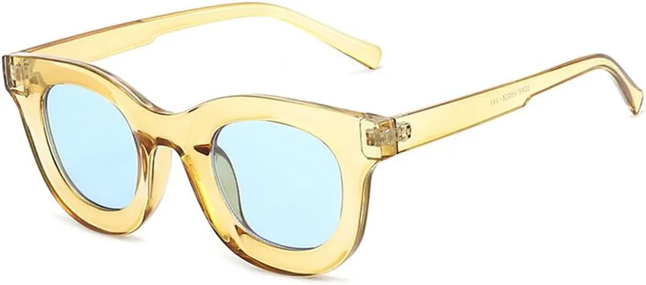 

Популярные модные круглые цветные женские солнцезащитные очки в стиле ретро, ​​​​гелевые цветные очки, солнцезащитные очки UV400 для мужчин generic, Yellow Blue