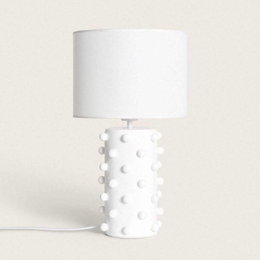 

Настольная лампа из смолы и ткани Bally White LEDKIA, белый