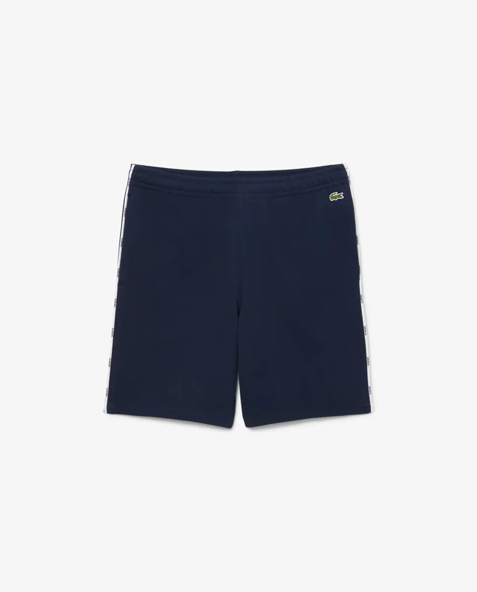 

Мужские шорты из хлопкового флиса с отделкой логотипом Lacoste, тёмно-синий