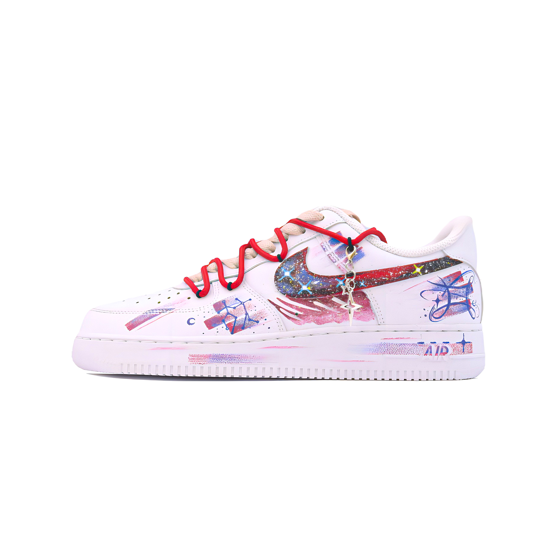 

Кроссовки Air Force 1 с низким верхом, устойчивые к истиранию, для скейтбординга, для детей и подростков Nike, белый/красный