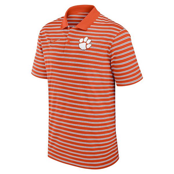 Мужская поло performance primetime victory striped orange/white clemson tigers Nike — фото 3
