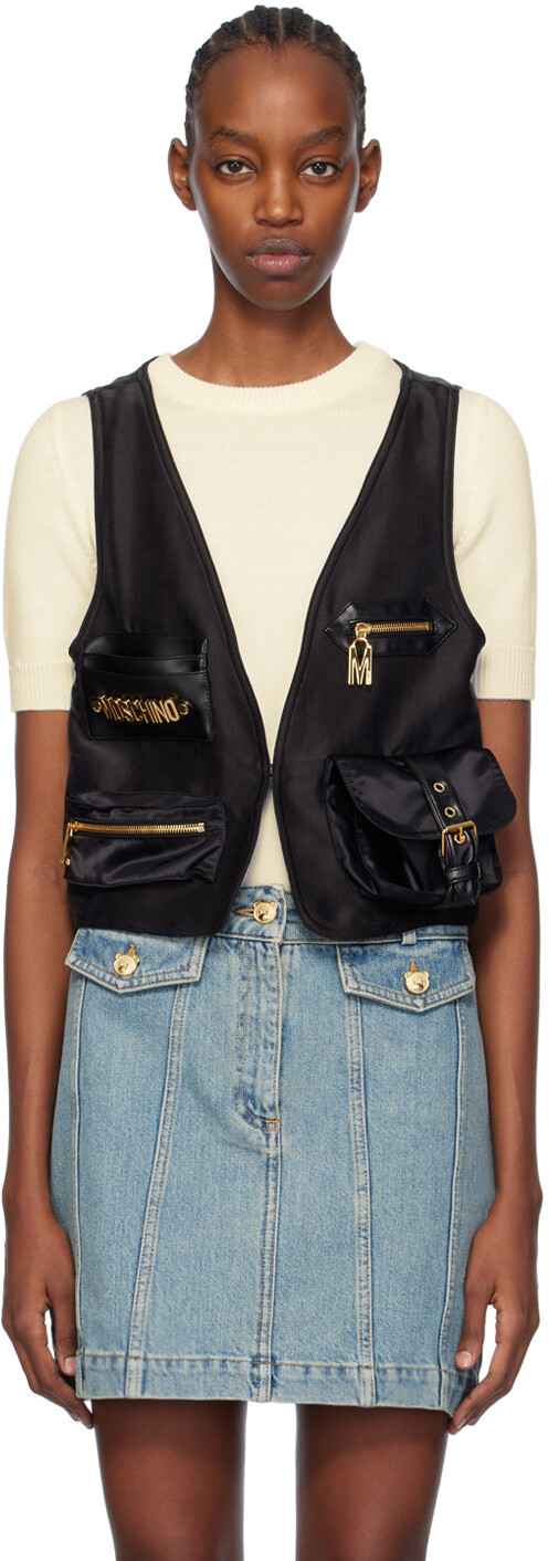 

Черный тяжелый жилет Moschino